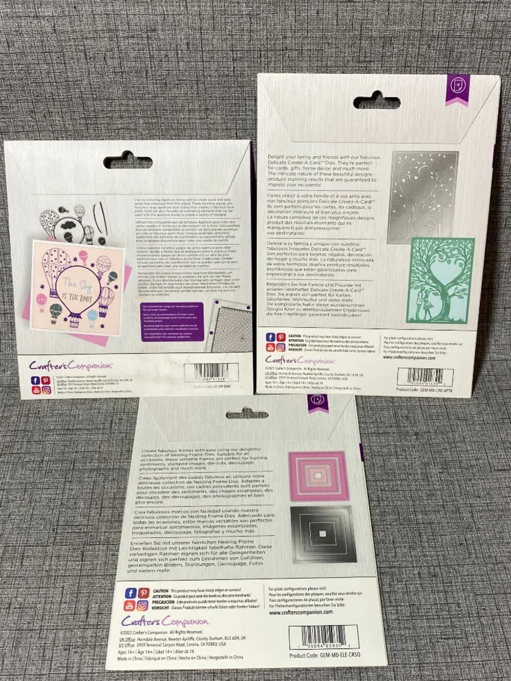 NEW Crafters Companion 3pc Lot A Place To Remember Cross Stitch Die Stamp